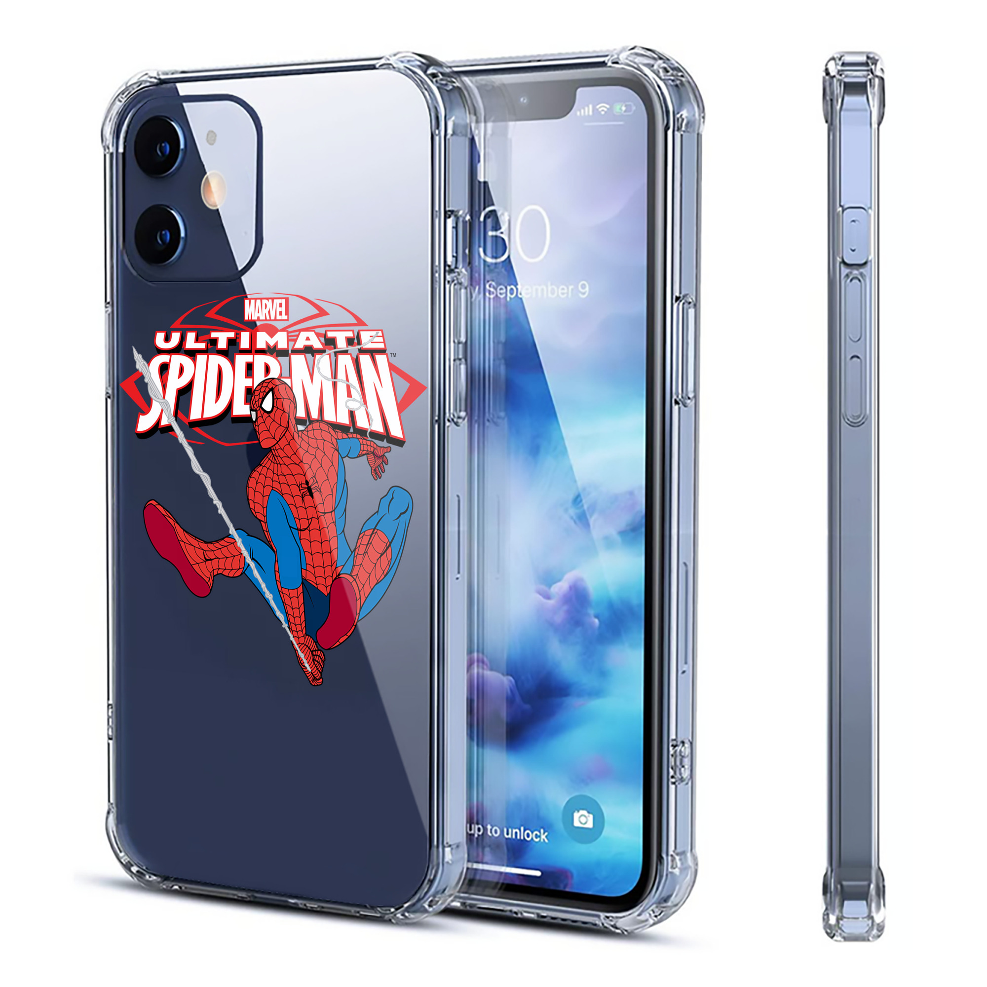 （画像用） Spider Man スパイダーマン 【iPhone 12シリーズ対応】透明スマホケース（クリアソフトケース）